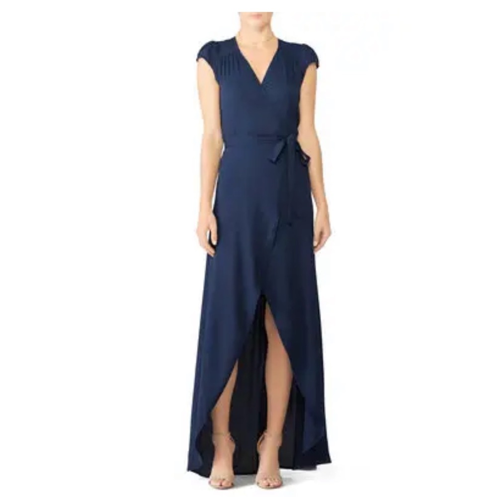 Reformation Navy Chamomile Wrap Dress